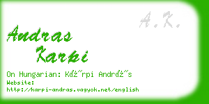 andras karpi business card